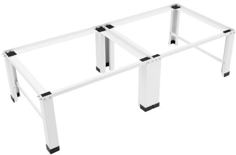 ROGONPDK Soporte doble para lavadora y secadora, soporte elevador de lavadora, soporte para lavadora con 2 compartimentos, armario bajo para lavadora, soporte 2 en 1