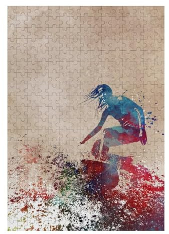 38x26cm/1000pcs Puzzles Für Erwachsene – Geschenke Surfer Sport Art Puzzles Für Erwachsene – Lustige Spiele – Geburtstagsgeschenk – Tolles Geschenk Für Spielefans 38x26cm/1000pcs