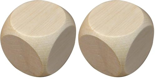 5X Holzwürfel Würfel Würfel Blank Unlackiertes Holz Sechsseitig 20 mm 2 cm (Packung mit 2)
