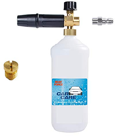 BEARFORCE Hochdruckreiniger-Schaumkanone mit 1/4-Zoll-Schnellanschluss und 1.25 mm und 1.10 mm Düse, Jet Autowaschseife, für Elektro- und Benzin-Hochdruckreiniger 800 ~ 4000 PSI
