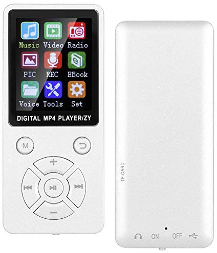 MP3-spelare / MP4-spelare, 1,8 tums FM-radio Multifunktionell dricksspelare 8G Bluetooth-stöd 32G minneskort Taktiska knappar med åtta diagram (vit)