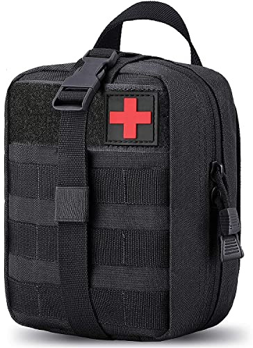 TANSOLE ifak molle första hjälpen väska tom taktisk bältesväska EDC taktisk liten väska för utomhus överlevnad, camping, militär insatsväska, resa, bandväska (svart), svart, taktisk