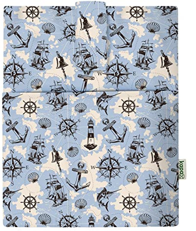 KAPAX Copertura per libri, custodia per libro tascabile, tessuto lavabile, impermeabile, con imbottitura, per proteggere i libri e tablet, colore Navy Blue, materiale Poliestere