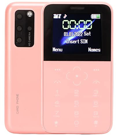 ciciglow S10P -Smartphone, 1,5-Zoll-Bildschirm, Ultradünnes Mobiltelefon, 5-Megapixel-Rückfahrkamera, Tragbares Dual-SIM-Backup-Tastatur-Handy für (Rosa)
