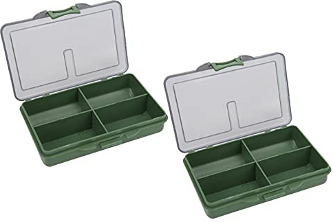 Caja De Señuelos De Pesca, 2 Uds. Caja De Dispositivos De Cebo Para Anzuelos De Pesca, Caja De Almacenamiento Mini PP, Organizador De Contenedores Para Accesorios De Aparejos De Pesca(4 compartments)