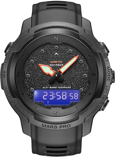 findtime Militär Uhr Herren mit Kompass Höhenmesser Barometer Kohlefaser Taktische Digitaluhr 5ATM Wasserdicht