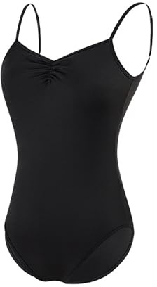 Mesduri Damen Ballett Trikot V-Rücken Turnanzug mit Verstellbare Träger Tanz-Body Gymnastik Bodys Camisole Tanzkleidung für Training