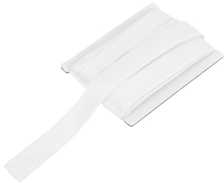 QUARKZMAN Cinta Sesgada Doble Plegada Para Coser 3/4 Pulgada X 6 Yardas Cinta De Satén Plegada Continua Para Ribetear Acabados Costuras Artesanías DIY Blanco