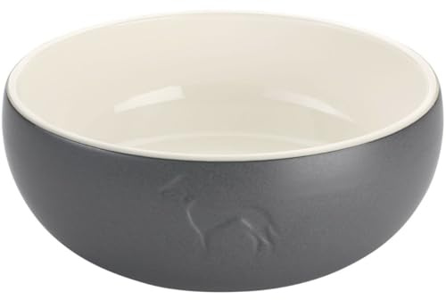 HUNTER Keramik-Napf LUND, Farbe: grau, Keramiknapf mit Silikonrand, sicherer Stand, edles Design, pflegeleicht & spülmaschinenfest, Größe: 900 ml