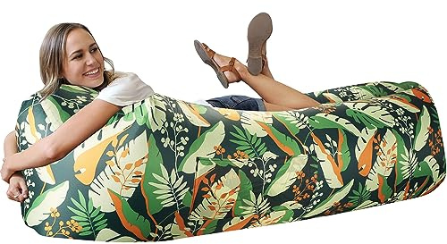 WEKAPO Aufblasbare Couch/Luftliege, Camping- und Strandzubehör, tragbares aufblasbares Sofa für Wandern, Rasen, Indoor-/Outdoor-Kino und Musikfestivals Leichte und einfach aufzubauende Lufthängematte.