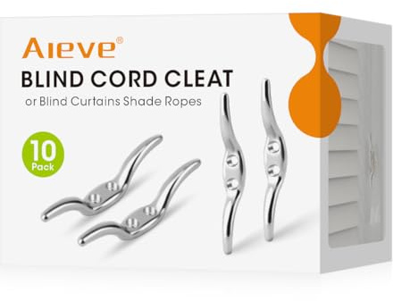 Listón De Cable Ciego,AIEVE Gancho De Listón De Cuerda De 2.5 Pulgadas Aleación De Zinc Cordón Ciego con Tornillos para Persianas Cortina Cortinas Solares Cortinas De Cables (Paquete De 10)