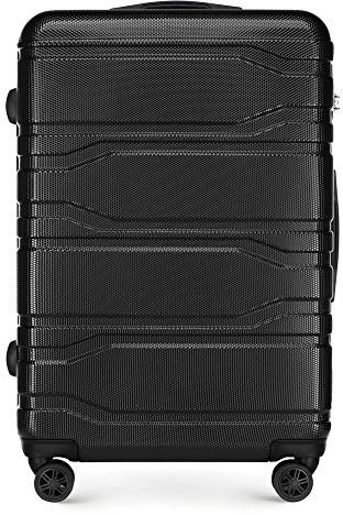 WITTCHEN Koffer – Großer | hartschalen, Material: polycarbonat | hochwertiger und Stabiler | Schwarz | 77x51x28 cm