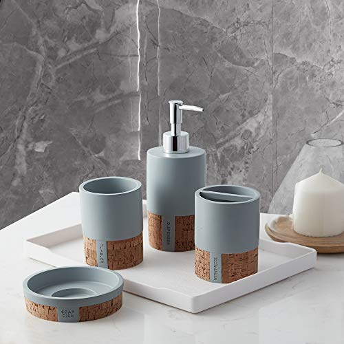 Sweet Home Collection, Accessori da bagno collezioni uniche moderne classiche contemporanee decorative bellissimi disegni vasca da bagno doccia, set da 4 pezzi, moderno