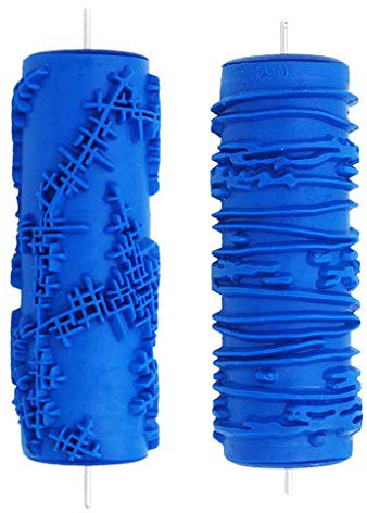 Tubayia 2 Stück Gummi Farbroller Strukturwalze Musterwalze Effektwalze Wand Malerei Roller