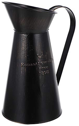 DOITOOL Rustikale Metallvase, Milchkanne, Blumensträuße, Shabby Chic, Eimer aus Metall, französische Landhaus-Vase aus Zinn