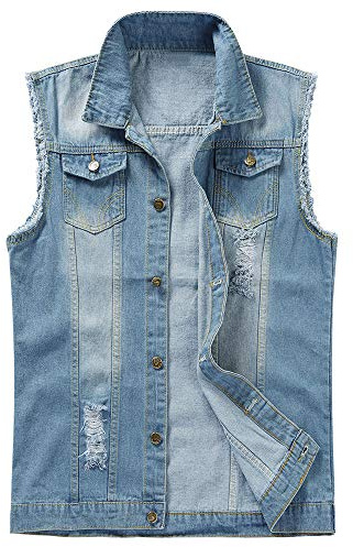 Män jeans denim väst mode jeans casual män fritid väst