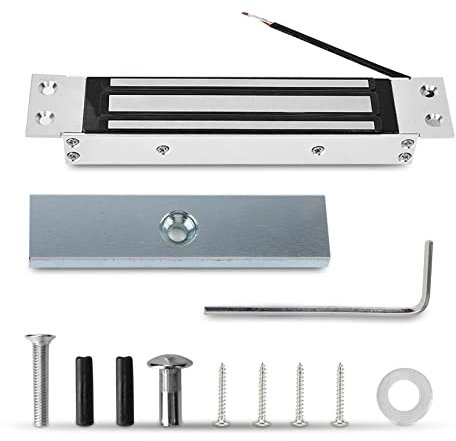Agatige Serrure Magnétique, DC 12V 180kg Force de Maintien Serrure Magnétique Electrique Intégrée Serrure D'accès Electromagnétique
