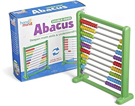 Learning Resources Doppelseitiger Rechenrahmen, Kinder-Rechenrahmen aus Kunststoff mit Farbwechselfunktion, Mathe-Zählperlen für Kinder, Abakus, Zählspielzeug, (1er-Set), ab 3 Jahren