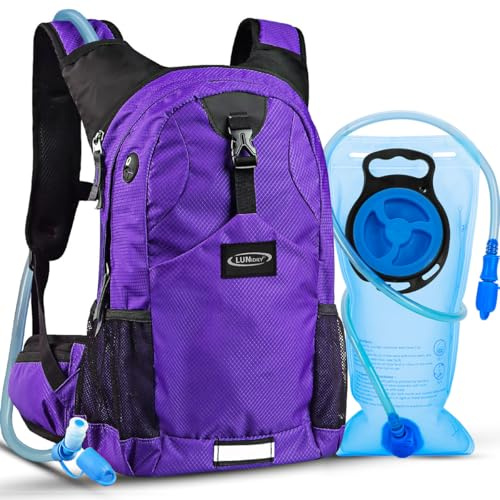 Lunidry Trinkrucksack Fahrradrucksack mit Trinkblase 2L Wasserdicht Sportrucksack, 20L Hydration Rucksack Herren Damen Outdoor Laufrucksack Tagesrucksack Wanderrucksack für Camping Ski MTB Fahrrad