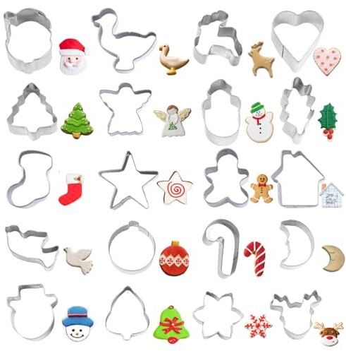 Mini Ausstechformen Weihnachten Set 20 Stück Edelstahl Ausstechformen Set zum Backen