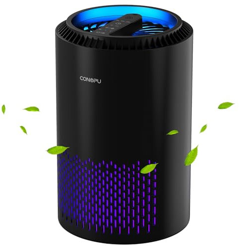 CONOPU Purificatore D'aria, Air Purifier Portable, Purificatore Aria Portatile Elimina Odori, Air Purifier Timer, per Camera Da Letto, Bagno, Soggiorno, Seminterrato, Nero.