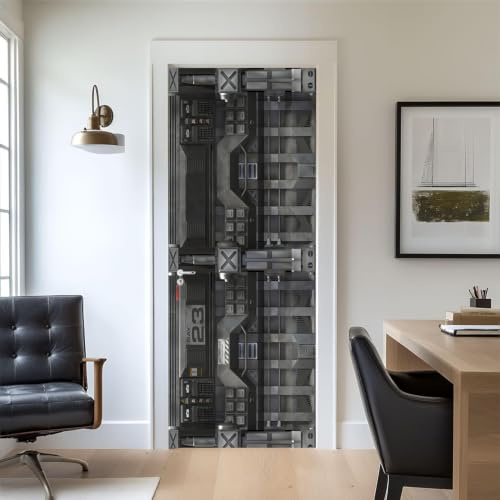 FLFK 3D Türtapete selbstklebend 77x200cm-Raum Hangar Bucht Türtapete Wandbilder- Mauer Aufkleber - Wasserdicht TürPoster für Zuhause Dekor(2 Stk/Set)