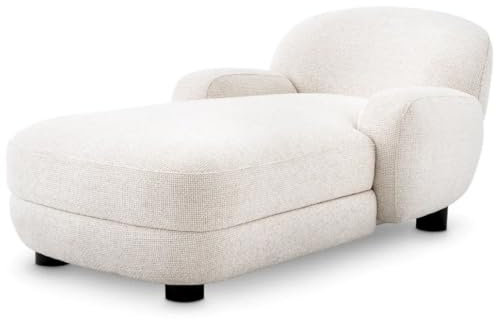 Casa Padrino Luxus Chaiselongue Weiß/Schwarz 95 x 170 x H. 69 cm - Wohnzimmer Liegesessel - Recamiere - Wohnzimmer Möbel - Luxus Möbel - Luxus Qualität