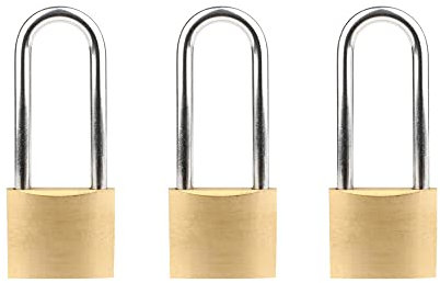 3 candados de latón con llaves, candados con llave resistentes, candados de equipaje de viaje, para gimnasio, taquilla de garaje, puerta de escuela, 50 mm, grande