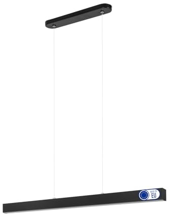 alfalux Hängelampe Hängeleuchte - Deckenlampe aus Metall - 76 cm - LED Lampe - Warmweiß - Schwarz - WI76LED-3K-SCHWARZ