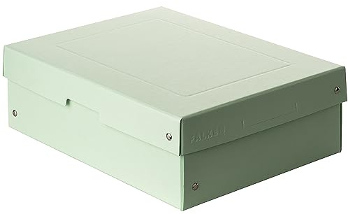 FALKEN 5x PureBox Pastell aus Recycling-Karton 100 mm hoch DIN A4 grün | Made in Germany Aufbewahrungsbox mit Deckel Blauer Engel Vegan Geschenkbox Transportbox Schachtel Allzweckbox