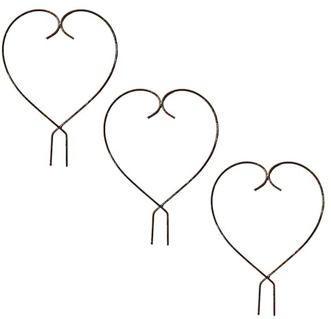 Gartenstecker - Rankhilfe als Drahtherz 3er Set zum Stecken 28cm aus Edelrost für Balkon und Terasse