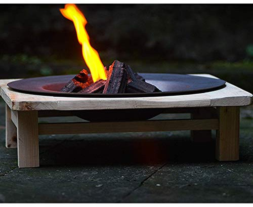 WipeO Tavolo per braciere, braciere Incorporato con Tavolo in Legno, Stufa da Esterno, falò in Metallo, caminetto da Giardino per Campeggio, rastrelliera in Pino (Rack Kashiwagi)