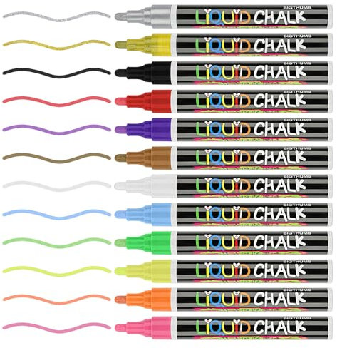 12 x radierbare farbige Marker, Whiteboard-Marker, bunte Kreidetafel-Stifte für Whiteboard, Kreidetafel, Kreidetafelstifte, feine Spitze, Kreidetafelstifte für Kreidetafel, Malstifte für Spitze