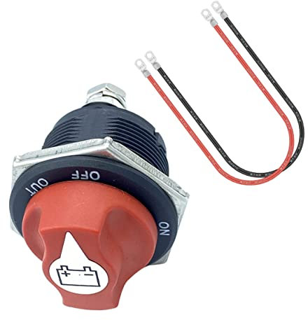 Beatifufu 1satz Wasserdichter Batterie-trennschalter Für Rv Boot Und Pkw Hochbelastbarer Stromschalter Mit Kabel Für Wohnmobile Atv Und Mehr