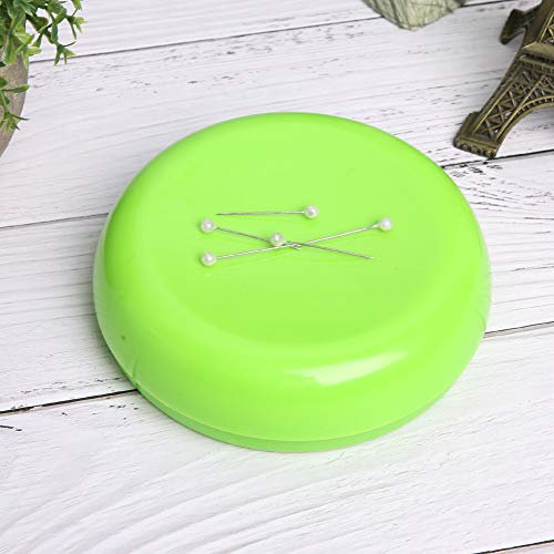 Akozon Porta Aghi Magnetico Rotondo per Cucito a Mano, Perline e Quilting - Include Spille da Balia e Spille a Testa Grande - Soluzione di Conservazione Ideale per Prevenire la