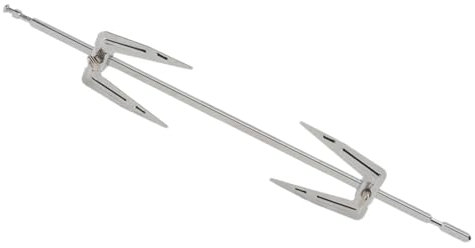 VOSAREA Rotating Stainless Steel Kitchen Chicken Fork with 28cm Rod and Screw for Oven Roast, BBQ Grill Accessory for Rotisserie and Air Fryer Cooking