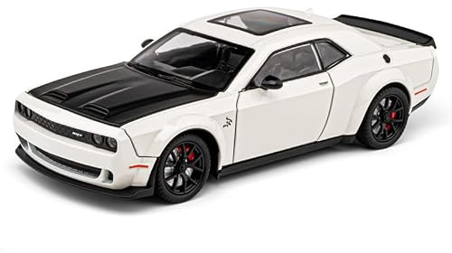 Dodge Challenger SRT Hellcat, modello auto 1/24, collezione Diecast con luci e suoni, giocattolo per auto per adulti e bambini, regalo di compleanno (bianco)