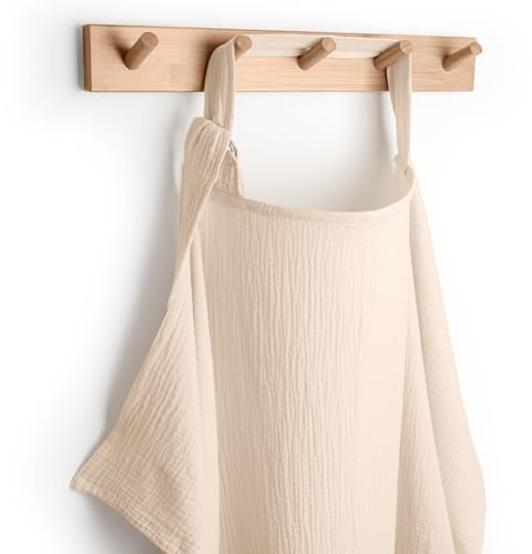 Comfy Cubs Muslin Nursing Cover, Pack of 1, 100% Muslin Cotton Breastfeeding Cover Up - Soft & Breathable Baby Nursing Scarf with Adjustable Neck Strap - Portable Essential for Newborn - Sand
