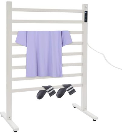 Portasciugamani riscaldato, scaldasalviette elettrico, supporto da pavimento per asciugare e conservare asciugamani e vestiti, cavo per hotel e spa