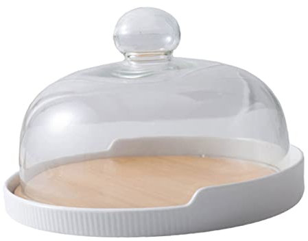 KICHOUSE Tazza Aetizers Piatto Girevole Per Torta Coperchio in Vassoio Per Torta in Legno