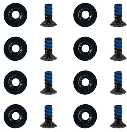 XUCZHAI Schwarzes Snowboard-Bindungsschrauben-Set, passend for die meisten Bindungen, Ski-Zubehör, Ski, Outdoor-Sport-Teile, Ersatz, 12 Sets(Black,14.0mm)