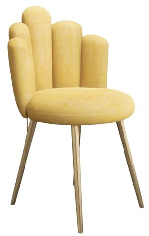 LULUMAIC Stools Samt-Waschtischstuhl mit Rückenlehne, goldene Beine, moderner Akzentstuhl für Make-up-Zimmer, Schlafzimmer, Wohnzimmer, Frisierstuhl, gepolsterter Schreibtischstuhl, Tragfähigkeit 120