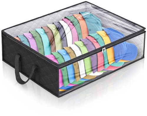 SIIENNA Hutschachtel Hutaufbewahrung for Baseballkappen, breiter Hut-Organizer, Sporthut-Aufbewahrungstasche, Hutständer, Halter for Schrank, Hut-Organizer, Koffer, Capbox FüR HüTe(Black)