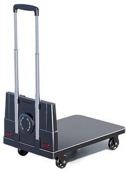 Handkarre, Haushaltstransport-Pritschenwagen, Lastenanhänger, faltbar, tragbar, for schwere Gegenstände, Bollerwagen for Abholen von Expresslieferungen,Transportwagen(Black,Large)