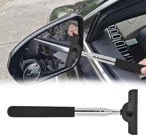 svpfuo Tirador de Ventana Coche, Limpiaparabrisas de Espejo Retrovisor de Coche, Tiradores de Parabrisas de Coche, Extensible hasta 98 Cm, Adecuado para Espejos Retrovisores de Automóvil