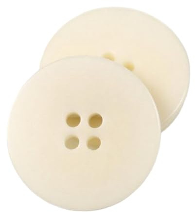 Botón de fruta de palma de doble cara con diseño de cuatro ojos para abrigos y trajes, Blanco, 18mm-10 piezas