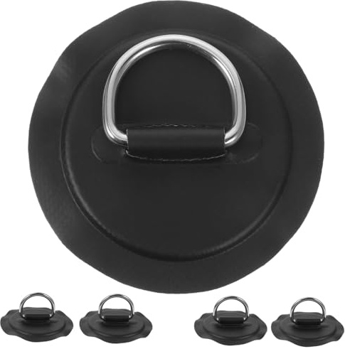 EXAOMBLE 5 Stück Edelstahl D-Ring Patches für Schlauchboote und Paddleboards aus PVC Robust und Oxidationsbeständig für Wassersport Zubehör