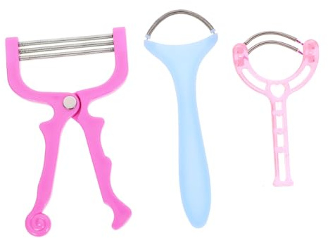 Healvian 3 piezas Depiladora Facial Manual Removedor de con para Cara Mentón y Mejillas Herramienta Portátil para Mujeres Protección de y Diario Color Aleatorio Color Aleatorio
