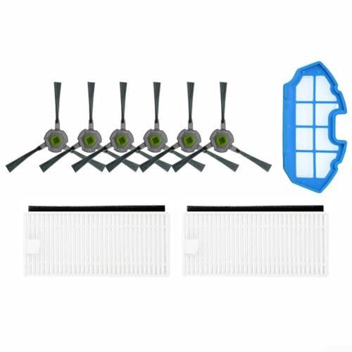 9 pezzi filtro spazzola laterale compatibile con Moosoo MT501, MT710, MT720 robot aspirapolvere migliora l'efficienza di pulizia