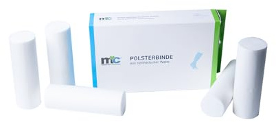 Medicalcorner24 - Cinta de relleno, guata sintética, 3 m x 15 cm, 5 rollos - Material de vendaje para primeros auxilios